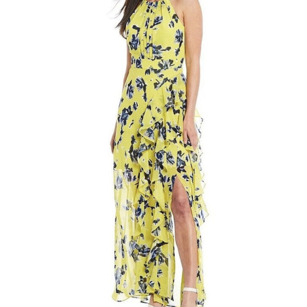 Eliza J Floral Yellow Dress